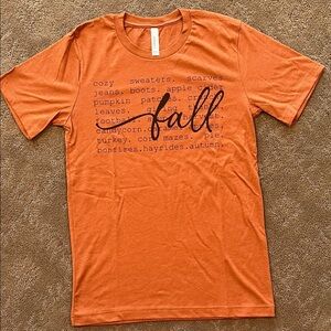 Bella Canvas Cozy Rust Fall Tee NWOT